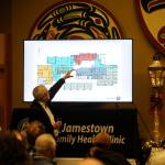 Brent Simcosky, the Jamestown SKlallam Tribes health services director, explains the layout of the tribes proposed medicine-assisted treatment facility. Michael Dashiell/Olympic Peninsula News Group