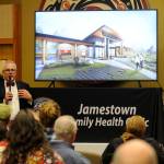 Brent Simcosky, the Jamestown SKlallam Tribes health services director, speaks at the design reveal for the tribes proposed medicine-assisted treatment facility. Michael Dashiell/Olympic Peninsula News Group
