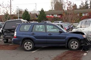 Six cars damaged in parking lot collision at Jefferson Healthcare