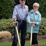 Bill and Esther Littlejohn are pictured at a groundbreaking ceremony at the Olympic Medical Cancer Center in April. The event honored major donors to a campaign that raised $1.2 million of the $4.4 million OMCC expansion. Bill Littlejohn, a longtime businessman and philanthropist, died Dec. 12. (Olympic Peninsula News Group file photo by Michael Dashiell)