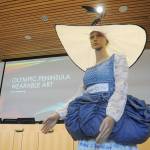 A sample of Cherry Biblers wearable art on display at the Sequim Civic Center at the First Friday Art Walk on Oct. 4. The Olympic Peninsula Wearable Art Show is set for Aug. 1, 2020, with entries being accepted now. (Michael Dashiell/Olympic Peninsula News Group)