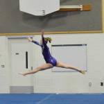 Sequims Gracie Sharp competes in the floor exercise during a meet with Kingston on Friday. (Jackie Mangano)