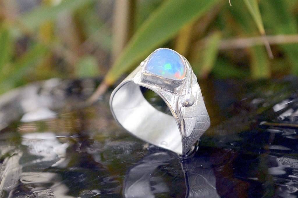 Rings by Addy Thornton are among the wearable artworks to be found at the Port Townsend Gallery.