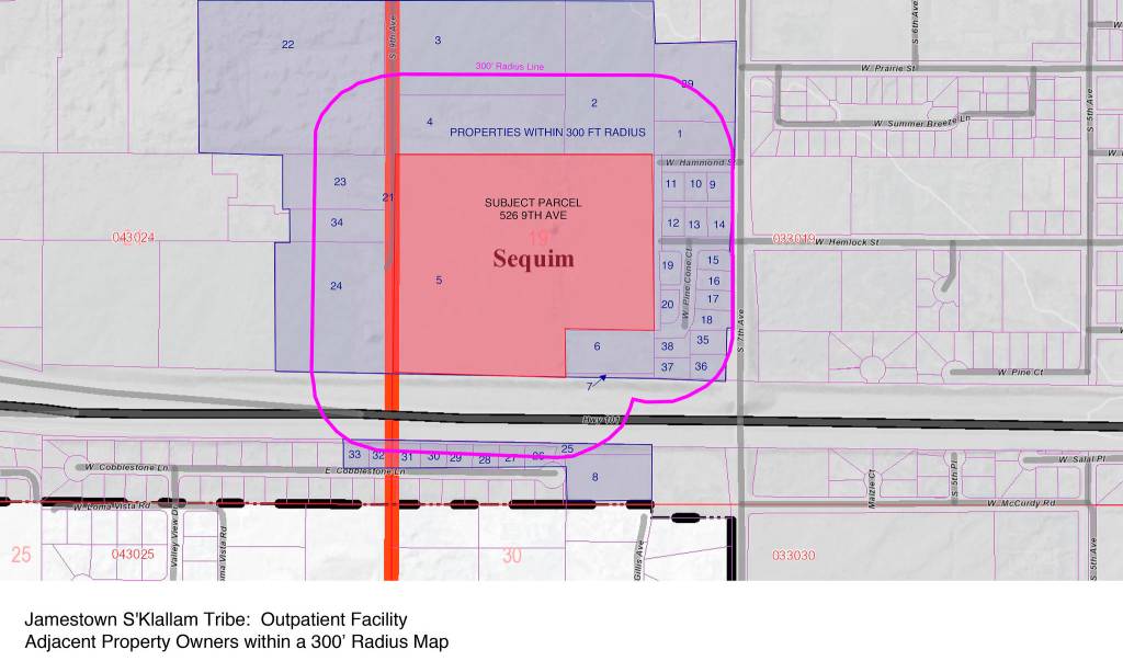 Homeowners within a 300-foot radius were notified about the proposed MAT clinic. (City of Sequim)