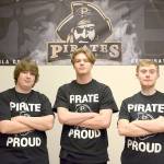 Peninsula College Rocket League esports members, from left, Nicholas Charters, Stuart Koehler and Drew Eckard earned the first victory for the Peninsula College esports program last week.