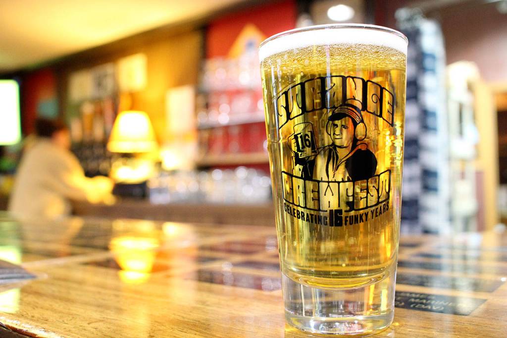 This years commemorative glass that attendees will receive at the Strange Brewfest this Friday and Saturday at the American Legion in Port Townsend. (Zach Jablonski/Peninsula Daily News)