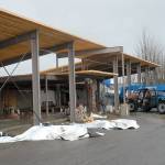Work continues Tuesday, Jan. 28, 2020, at the Shore Aquatic Center under construction in Port Angeles. (Keith Thorpe/Peninsula Daily News)