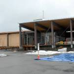 The new Shore Aquatic Center, shown Tuesday, Jan. 28, 2020, will feature a new entrance facing Lincoln Street in Port Angeles. (Keith Thorpe/Peninsula Daily News)