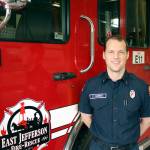 East Jefferson Fire Rescue Lt. Reece Chambers returned to service earlier this month, after receiving a heart transplant about a year and a half ago and is suspected to be the first firefighter in Washington to return to the fire lines after receiving a heart transplant. (Zach Jablonski/Peninsula Daily News)