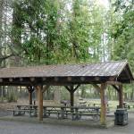 The picnic shelter at Sequim Bay State Park, shown Saturday, Feb. 1, 2020, will continue to require usage fees as state lawmakers consider spiking a proposal to eliminate the annual Discover Pass. (Keith Thorpe/Peninsula Daily News)