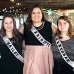 The Port Townsend Rhododendron Festival royalty are, from left, Hailey Hirschel, Brigette Palmer and Jenessah Seebergos.