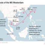 Thailand had said Tuesday that it would not allow the MS Westerdam to dock at a Thai port after it had already been turned away by the Philippines, Taiwan and Japan.