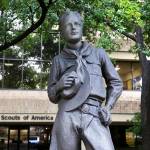 In this Wednesday, Feb. 12, 2020, photo, a statue stands outside the Boys Scouts of America headquarters in Irving, Texas. The Boy Scouts of America has filed for bankruptcy protection as it faces a barrage of new sex-abuse lawsuits. (LM Otero/The Associated Press)