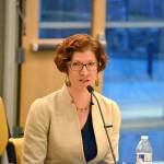 <strong>Matthew Nash</strong>/Olympic Peninsula News Group                                Jennifer States addresses the Sequim City Council at a question-and-answer session for potential candidates for the vacant seventh council seat in January 2018. States has announced her intention to resign from the council.