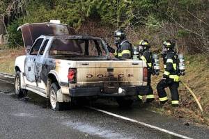 Vehicle fire extinguished west of Port Angeles