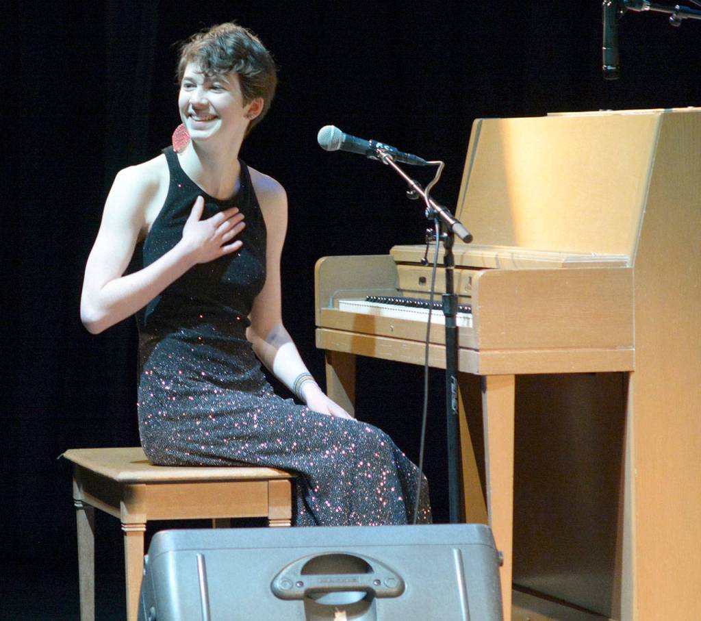 Second place winner, Port Angeles resident Katie Cobb, performed piano and vocals at Peninsula Colleges Little Theater. (Rick Ross)