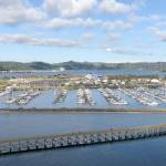 In this July 22, 2019, file photo, Oregon State Universitys Marine Studies Building, which is under construction in a tsunami inundation zone, is viewed from the Yaquina Bay Bridge in Newport, Ore. (Andrew Selsky/The Associated Press)