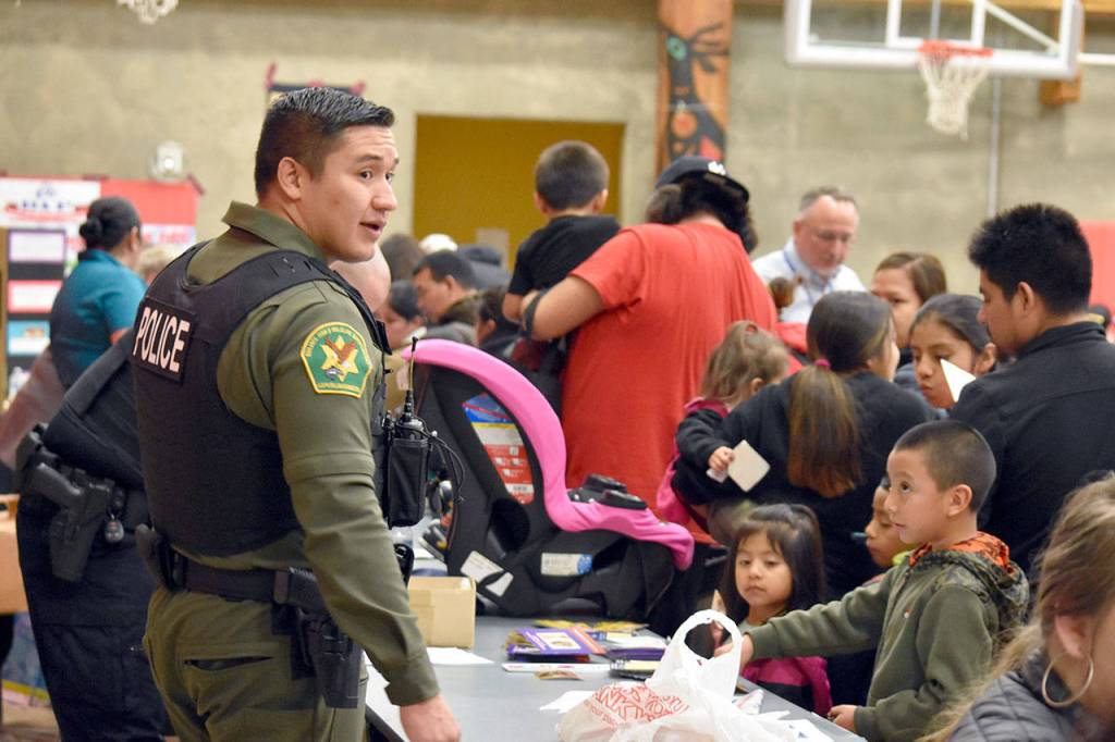 Quileute Fish & Wildlife Officer James Salazar at the Quileute Head Start Family First Aid Night.