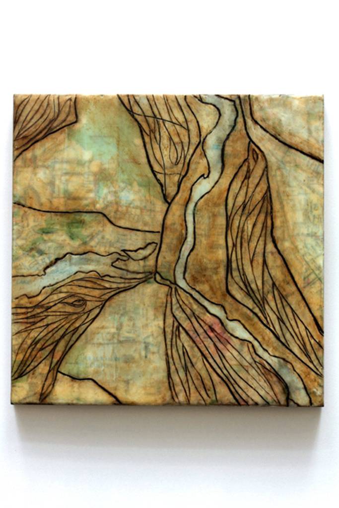 Dana Weirs Encaustic is on display at the Port Townsend School of the Arts Grover Gallery.