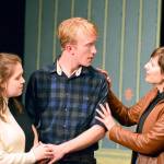 Adults, starring Miranda McClave, left, Orion Pendley and Bonnie Obremski, is among the one-act plays on stage this weekend during Key City Public Theatres PlayFest. (Key City Public Theatre)