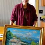 After many years, Joy Qualey of Port Townsend found the rightful owner of an 89-year-old painting titled Les Milles, Aix-en-Provence. (Diane Urbani de la Paz/for Peninsula Daily News)
