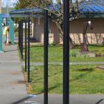 A new fence went up around Helen Haller Elementary during spring break to limit access into the school. (Matthew Nash/Olympic Peninsula News Group)