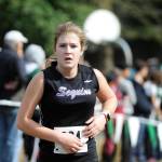 Sequim High senior Emily Silva, pictured here racing at the Salt Creek Invitational in 2019, recently signed a letter of intent to compete in cross country and track at Olympic College. (Michael Dashiell/Olympic Peninsula News Group file)