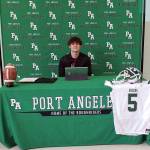 Port Angeles senior Tyler Bowen recently signed a letter of intent to play football at the University of Puget Sound. Bowens virtual signing day, likely the first of its kind on the North Olympic Peninsula, was remotely attended by more than 30 family members, friends, coaches and teachers.