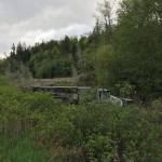 A semi carrying propane tanks flipped over at Leland Cutoff Road in Quilcene at approximately 8 a.m. Wednesday, May 6, 2020. (Washington State Trooper Chelsea Hodgson)