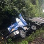 Semi-rollover blocking both lanes of 101 near Brinnon