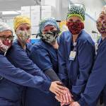 Olympic Medical Center nurses, from left, Stephanie Carroll, Nicole Picinich, Brandy Ebalo, Amy Williams and Kayle Grammer are among the 137 OMC employees who have registered for the OMCares May Virtual Run/Walk. (Submitted photo)