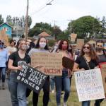 Port Townsend High School students marched against racism on Friday.