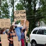 Port Townsend High School students marched against racism on Friday.