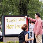 Port Townsend High School students marched against racism on Friday.