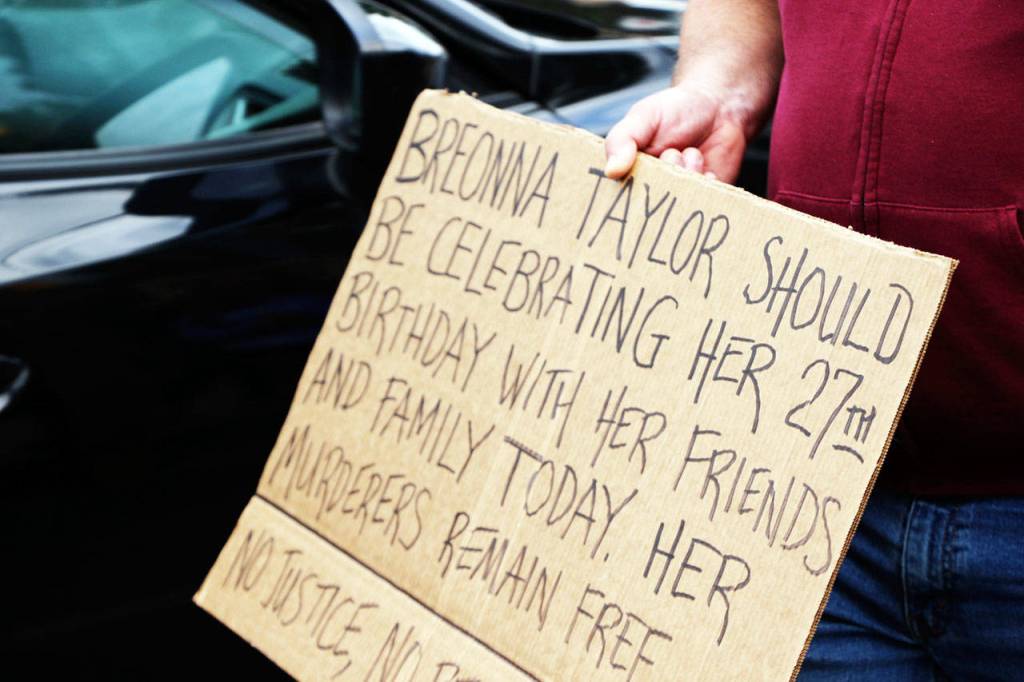 Port Townsend High School students marched against racism on Friday.