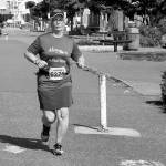 <strong>Dave Logan</strong>/for Peninsula Daily News                                Norma Humphreys of Tacoma starts her 5K run at the Port Angeles Pier on Sunday morning as part of the North Olympic Discovery Marathon virtual event.