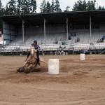 Ebony Billings racing Sunny at the Clallam County Fair 4-H games show in 2017. (Karen Griffiths/for Peninsula Daily News)