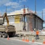 Work continues Wednesday, June 24, 2020, on the Field Arts & Events Hall near the Port Angeles waterfront. (Keith Thorpe/Peninsula Daily News)