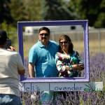 Swati and Shekhar Joshi of Bellevue visit Melis Lavender Farm in 2019 after taking a wrong turn into town. We took a wrong turn, but it turned out to be right, and we went down to the John Wayne Marina. It was so beautiful, Swati Joshi said. (Matthew Nash/Olympic Peninsula News Group file)
