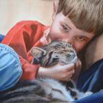 Adam & Sprocket by Sally Cays, a featured artist this August at the Blue Whole Gallery.