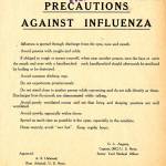 Flu precautions poster from the National Archives circa 1920.