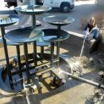 Cleaning time at Port Angeles fountain