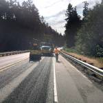 Chip seal work will continue Monday on U.S. Highway 101 near Discovery Bay.