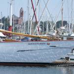 The 107-year-old Schooner Adventuress sits docked Thursday afternoon at Port Townsend Boat Haven, which is where it has been since May. (Nicholas Johnson/Peninsula Daily News)