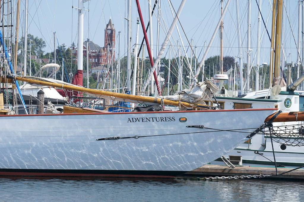 The 107-year-old Schooner Adventuress sits docked Thursday afternoon at Port Townsend Boat Haven, which is where it has been since May. (Nicholas Johnson/Peninsula Daily News)