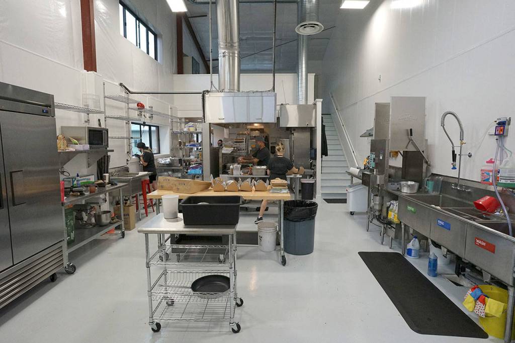 Lilas Kitchen at 887 E. Park Ave. is Port Townsends newest commercial kitchen with two food vendors serving customers two days a week through the buildings walk-up windows. (Nicholas Johnson/Peninsula Daily News)