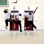 Three girls dance while other girls drum on the tables in Central Juvenile Hall, Los Angeles, Calif. There are 113 girls in this facility. (Richard Ross)
