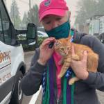 Jacquelene (pictured) and Brooks Peterson retrieve dogs and cats from Start Rescues drop-off area in Portland, Ore. (Photo courtesy of Olympic Peninsula Humane Society)