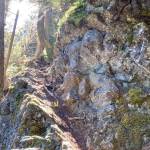 A rock ledge leads the way to Lake Constance. (Rob Ollikainen/Peninsula Daily News)