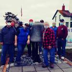 The volunteer work crew at the New Dungeness Lighthouse include, from left, Joe Bacher, Chad Kaiser, Bill Bjorklund, Sarah Miller, Melody Monson, Greg MacDonald, Ken Davidson, Julie Bacher, Nancy Klotz and Duane Klotz. Photo Marty LaMarr
